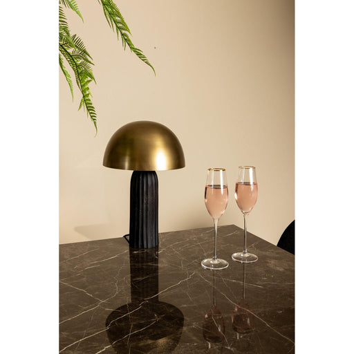 PTMD Plaza Bistrotable Vierkant Bruin Marmer Taupe Base-Bijzettafels-PTMD