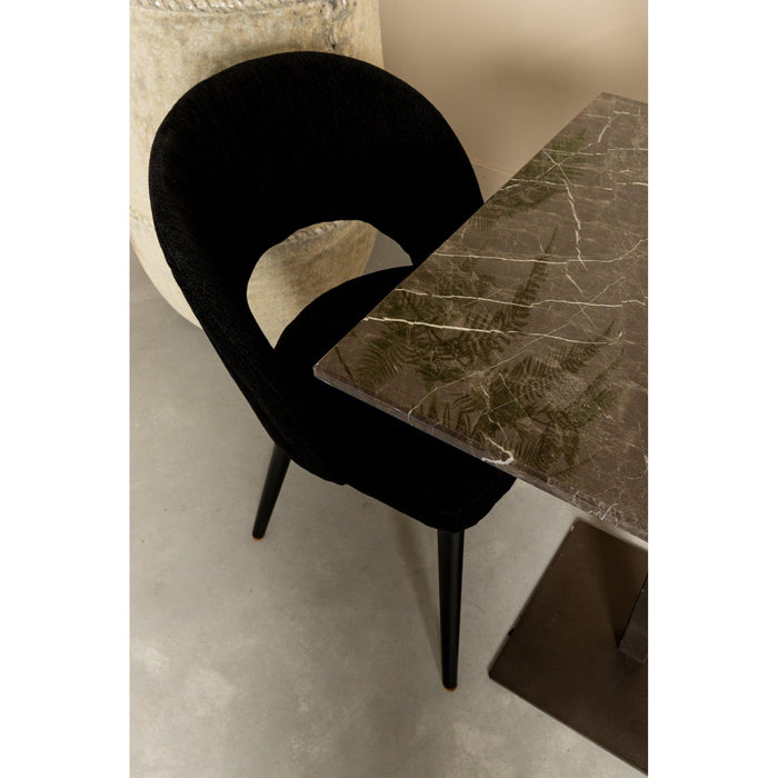 PTMD Plaza Bistrotable Vierkant Bruin Marmer Taupe Base-Bijzettafels-PTMD