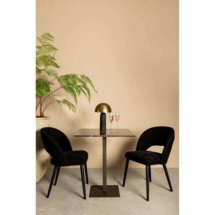 PTMD Plaza Bistrotable Vierkant Bruin Marmer Taupe Base-Bijzettafels-PTMD