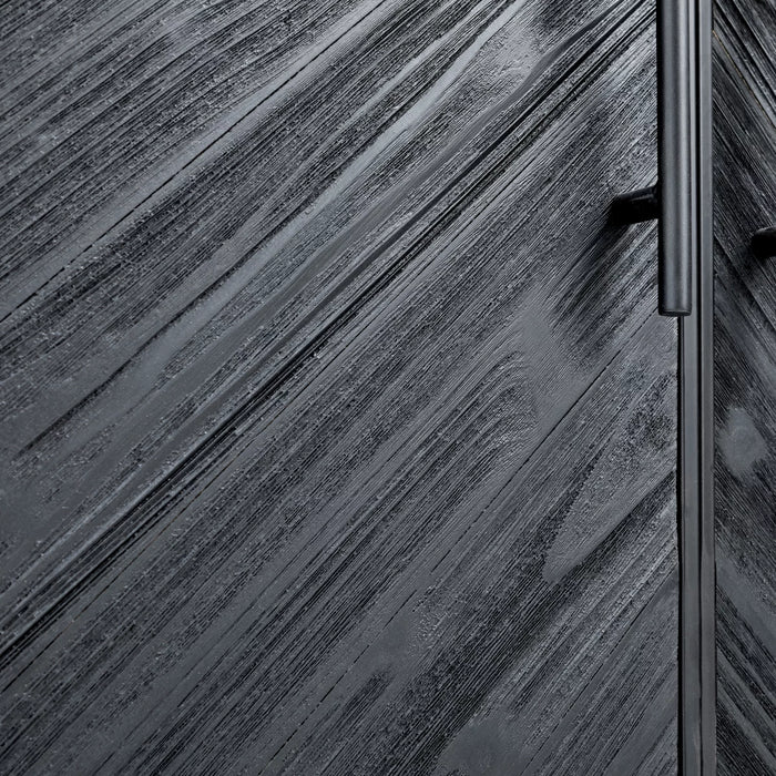 PTMD Rens Zwart Houten Kast Metaal Frame 2 Doors kd-Kasten-PTMD