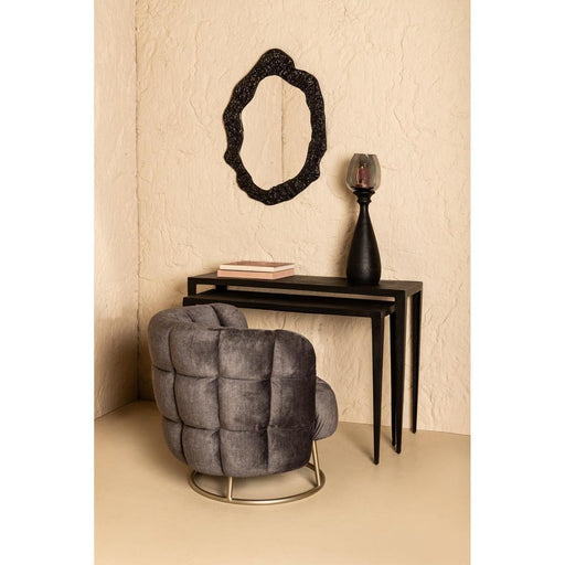 PTMD Rivva Zwart Gegotened Aluminium Rechthoekig Bijzettafel sv2-Bijzettafels-PTMD