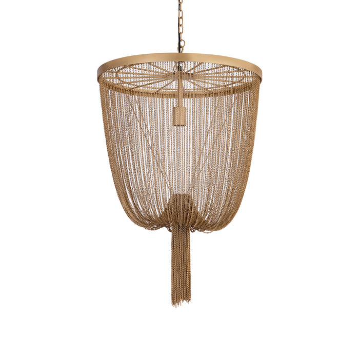 PTMD Solan Goud Ijzer Chains Rond Hangend Lamp s-Hanglampen-PTMD