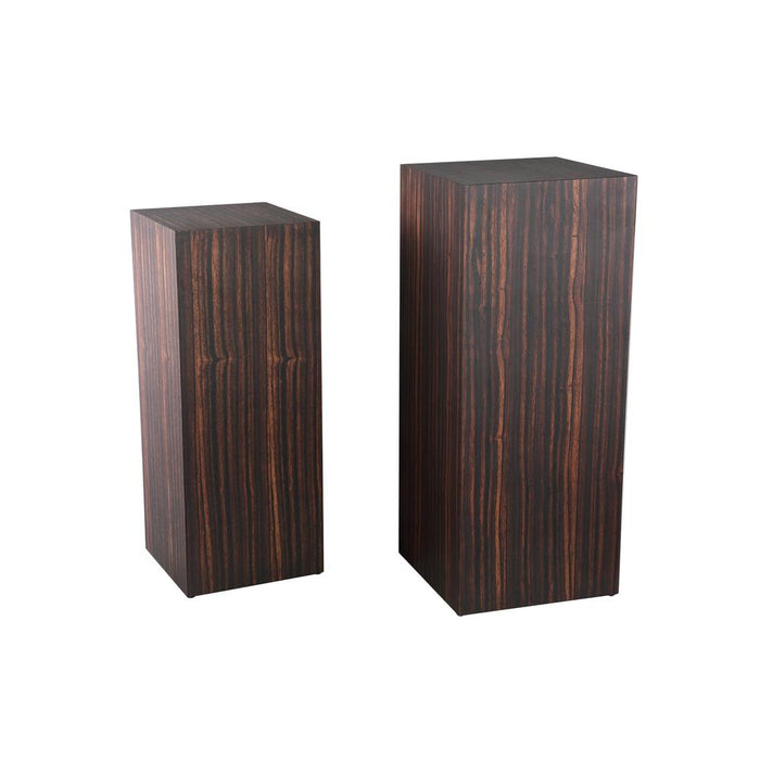 PTMD Tiess Bruin Houten Fineer Pedestal Set of 2-Zuilen-PTMD