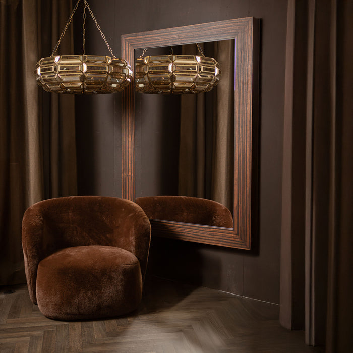 PTMD Tiess Bruin Houten Fineer Spiegel Straight Frame-Spiegels-PTMD