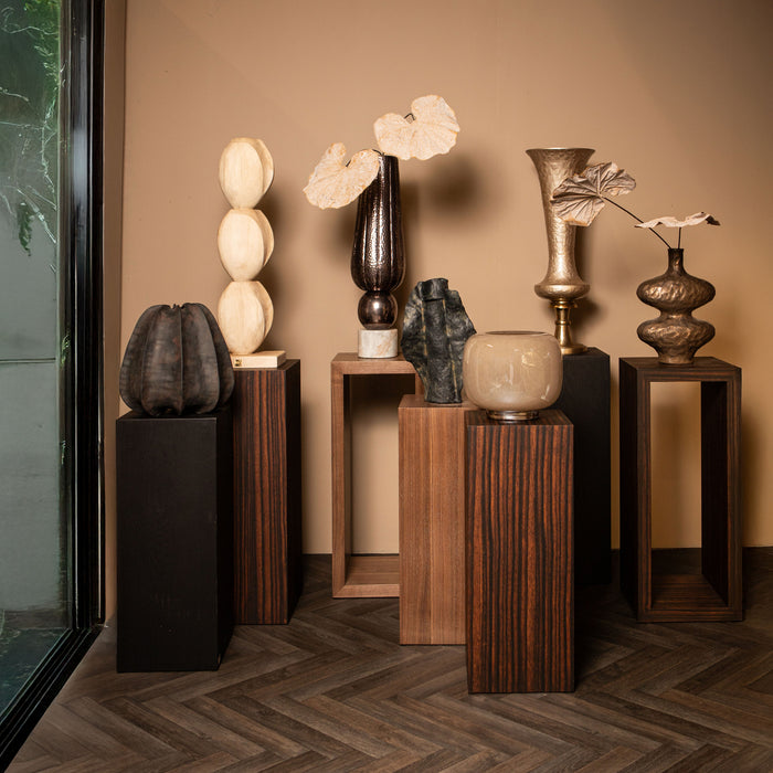 PTMD Tiess Natuurlijk Houten Fineer Pedestal Open-Zuilen-PTMD