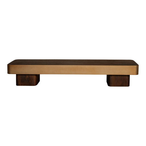 PTMD Warren Salontafel 180x45x31 Bruin Hout Goud Mtl-Salontafels-PTMD