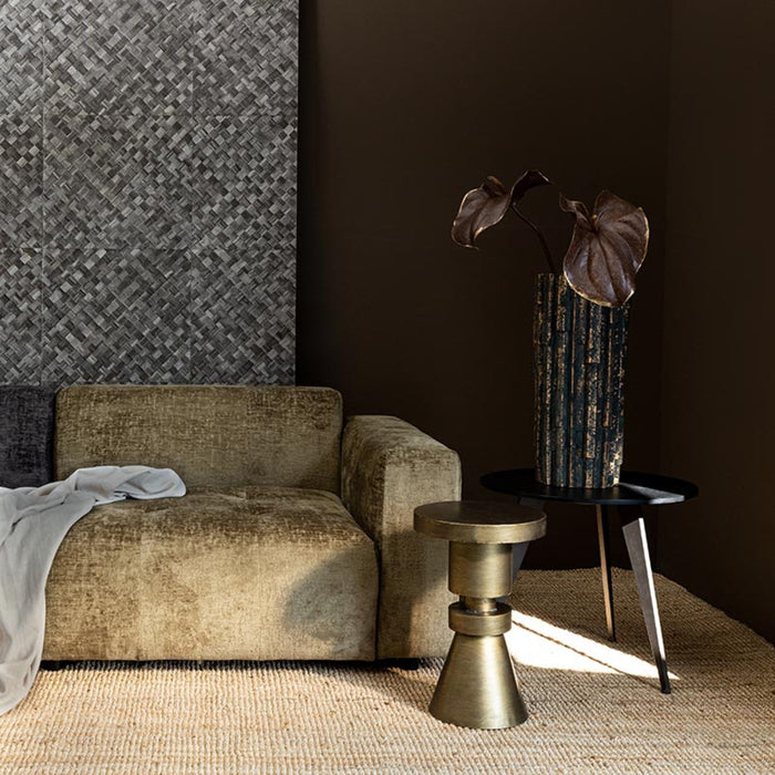 PTMD Werdy Zwart Ijzer Coffeetable Fineer Top Rond sv2-Salontafels-PTMD