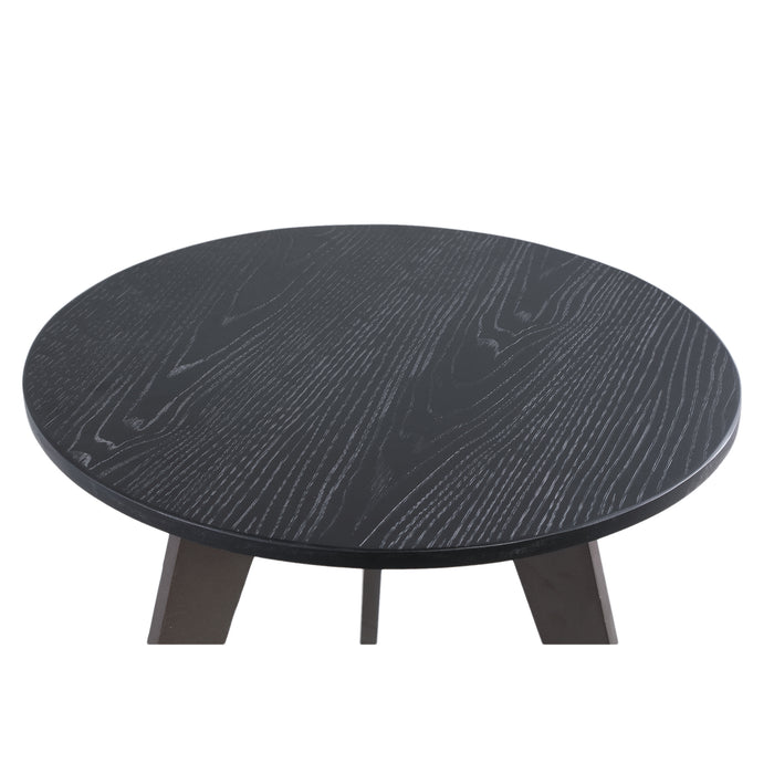 PTMD Werdy Zwart Ijzer Coffeetable Fineer Top Rond sv2-Salontafels-PTMD