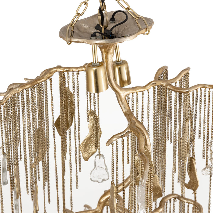 PTMD Wilco Messing Gegotened Aluminium Hangend Lamp Chains Small-Hanglampen-PTMD