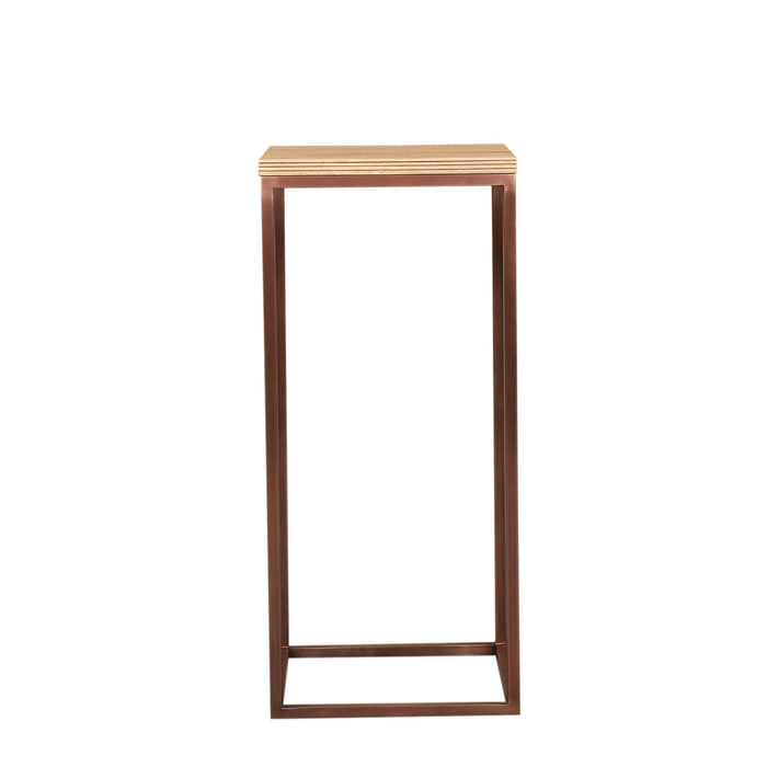 PTMD Zoah Koperkleurig Mango Hout Vierkant Bijzettafel sv3-Bijzettafels-PTMD