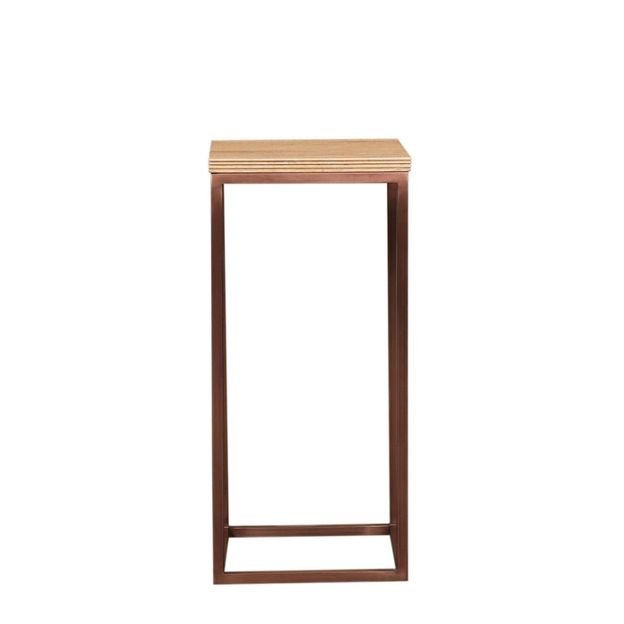 PTMD Zoah Koperkleurig Mango Hout Vierkant Bijzettafel sv3-Bijzettafels-PTMD