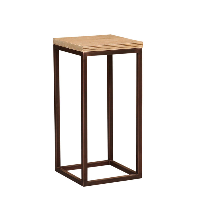 PTMD Zoah Koperkleurig Mango Hout Vierkant Bijzettafel sv3-Bijzettafels-PTMD