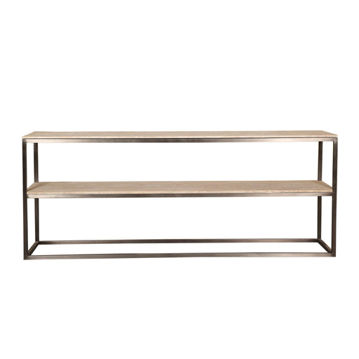 PTMD Zoah Zwart Travertine Double Level Bijzettafel-Bijzettafels-PTMD