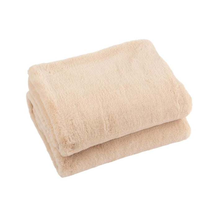 Plaid Beige Polyester 130x180 cm - Polyester-Plaids-J-Line