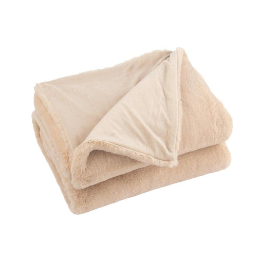 Plaid Beige Polyester 130x180 cm - Polyester-Plaids-J-Line