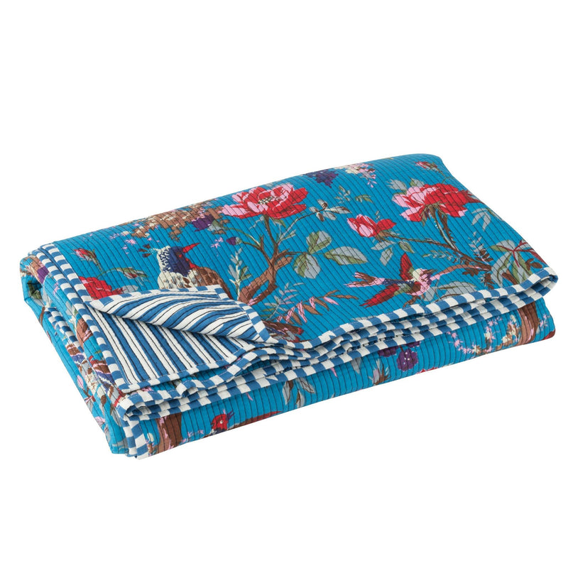 Plaid Blauw Katoen / linnen 180x130 cm-Plaids-J-Line
