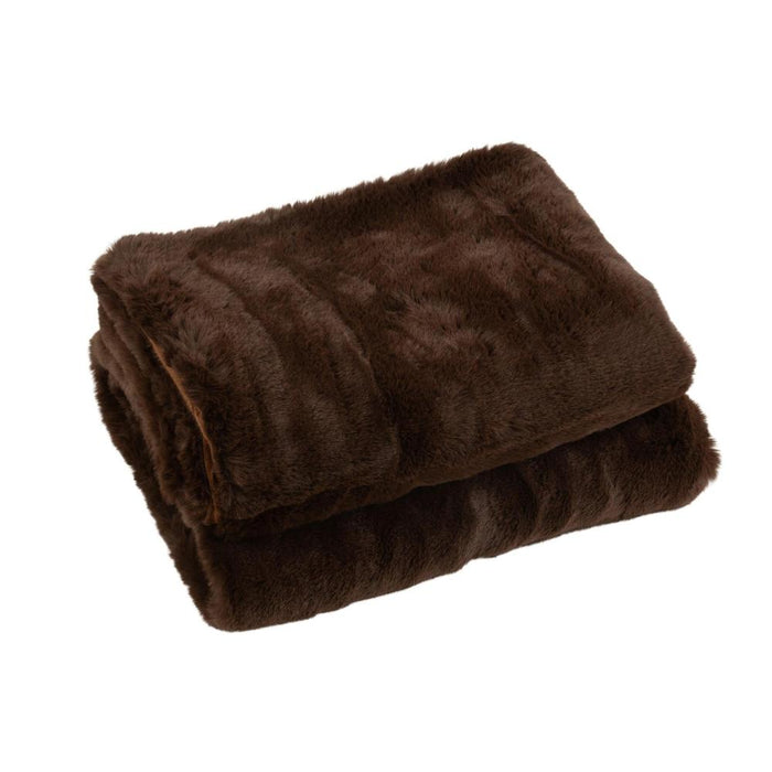 Plaid Bruin Polyester 130x180 cm - Polyester-Plaids-J-Line