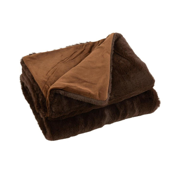 Plaid Bruin Polyester 130x180 cm - Polyester-Plaids-J-Line