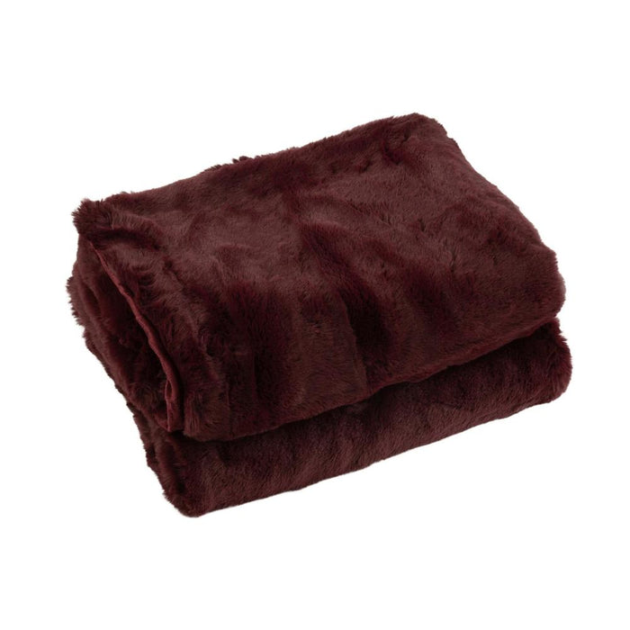 Plaid Burgundy Polyester 130x180 cm-Plaids-J-Line