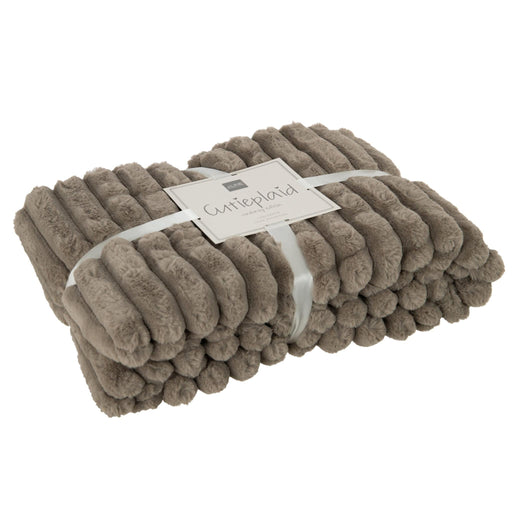 Plaid Corduroy Polyester Mouse Grey 130x3x180-Plaid-J-Line