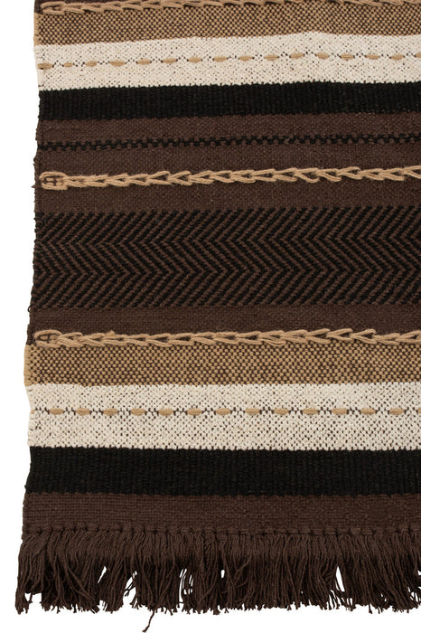 Plaid Etnic Cotton Brown/Black/Beige 150x90-Plaid-J-Line