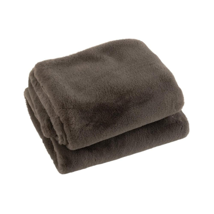 Plaid Grijs Polyester 130x180 cm - Grijs/greige - 76875-Plaid-J-Line