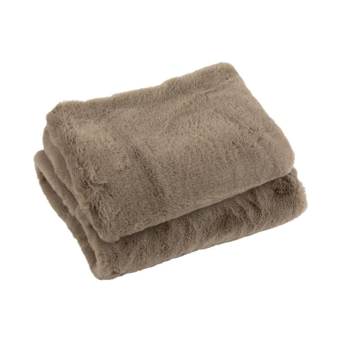 Plaid Grijs Polyester 130x180 cm - Grijs/greige - 79007-Plaid-J-Line