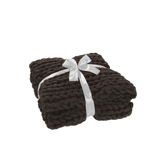 Plaid Knitted Acrylic Dark Grey 140x3x154-Plaid-J-Line