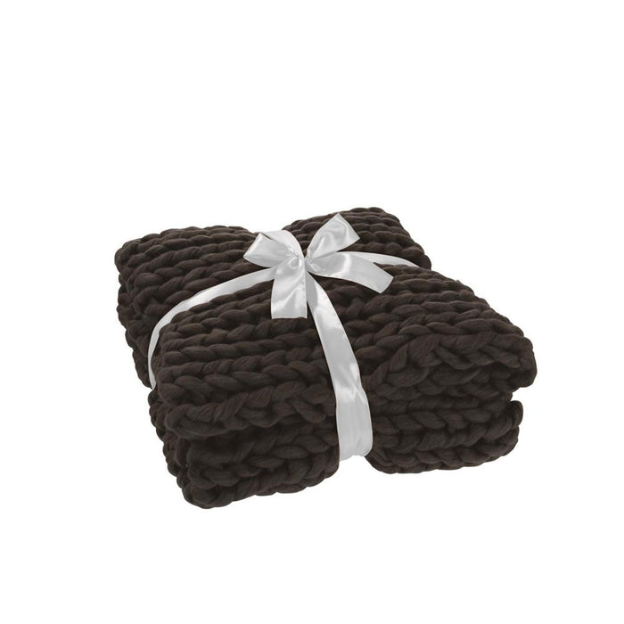 Plaid Knitted Acrylic Dark Grey 140x3x154-Plaid-J-Line