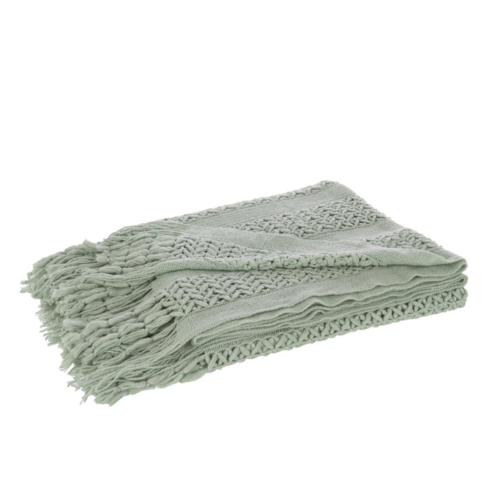 Plaid Knitted Acrylic Light Green 130x1x160-Plaid-J-Line