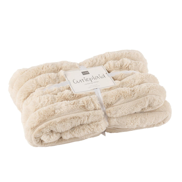 Plaid Large Corduroy Polyester Beige 130x2x180-Plaid-J-Line