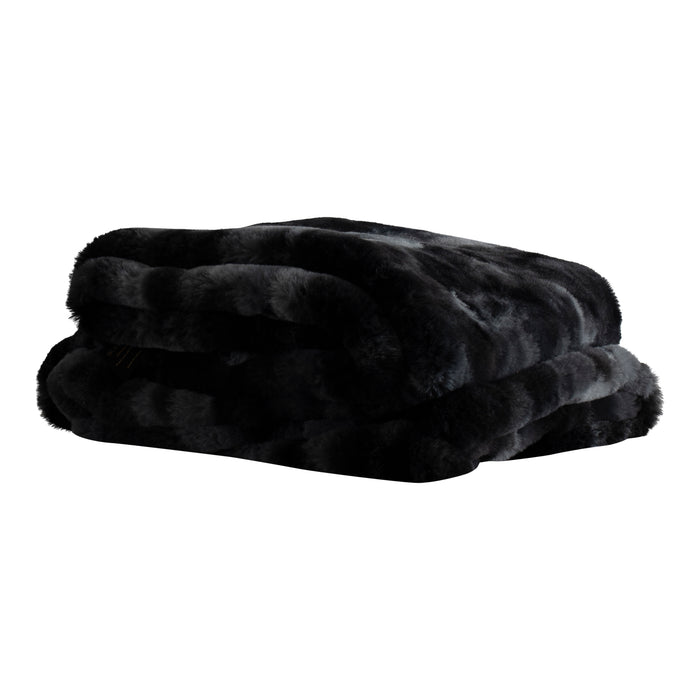 Linde Black Faux Fur Plaid in Gift Box 150 x 200