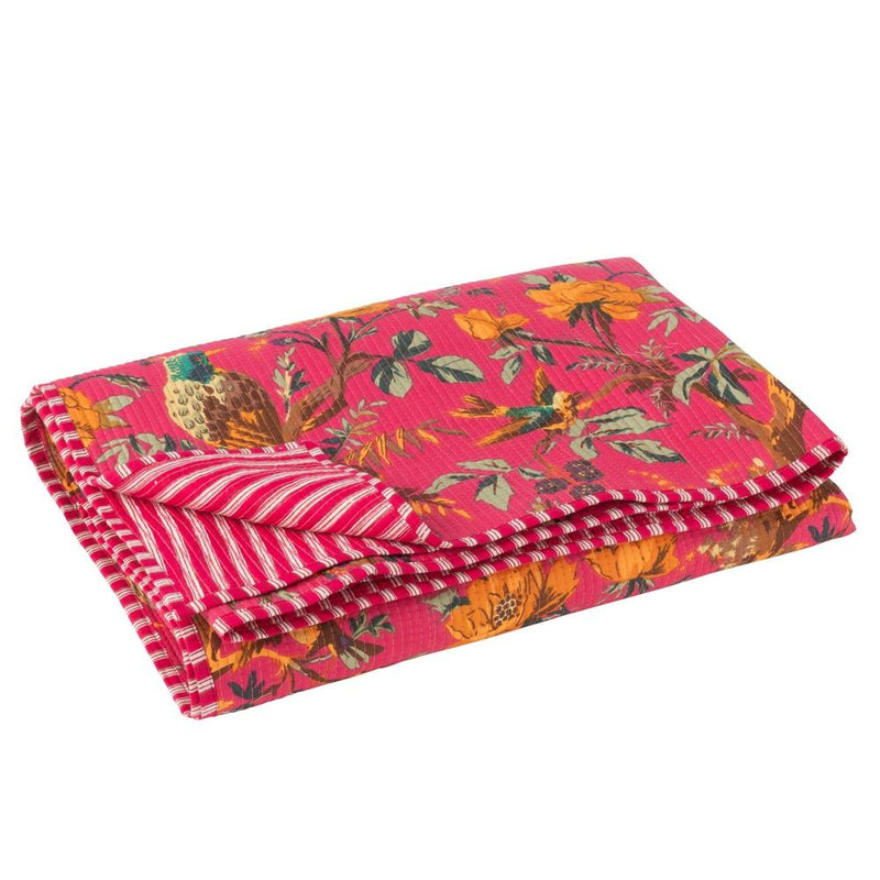 Plaid Roze Katoen / linnen 180x130 cm-Plaids-J-Line
