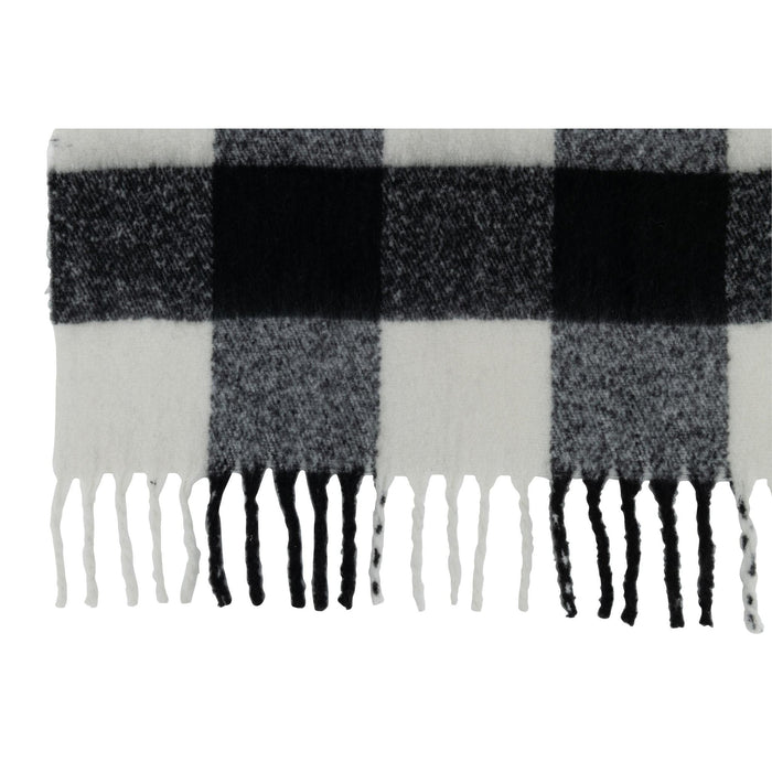 Plaid Tiles Polyester Black/White 152x1x127-Plaid-J-Line