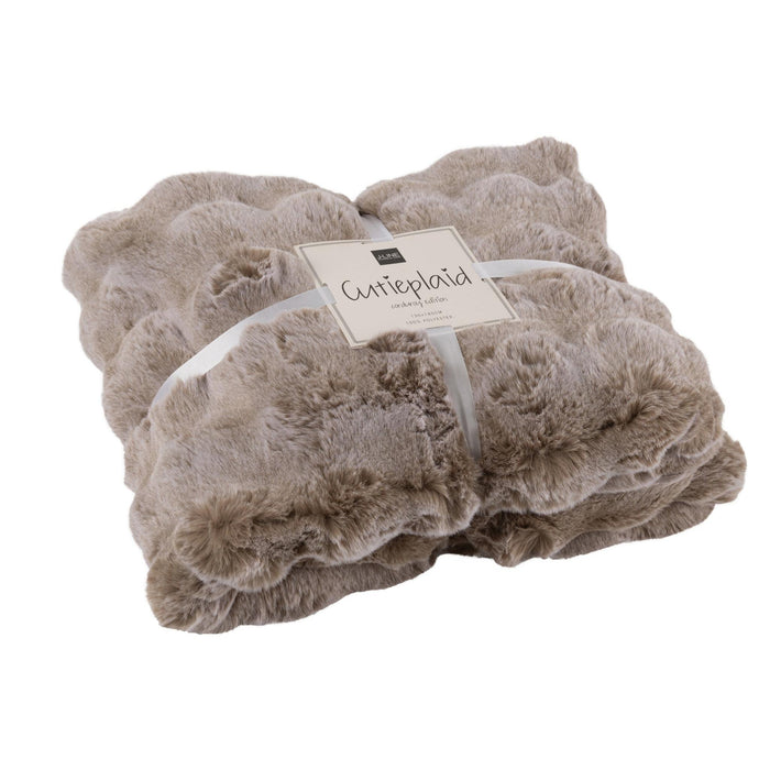 Plaid Wave Polyester Taupe 130x2x180-Plaid-J-Line