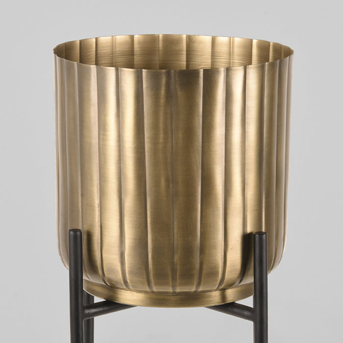 Plantenstandaard Antiek Goud Metaal 23x23x50 cm-Plantenstandaards-LABEL51