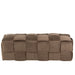 Poef 3-zit textiel/hout bruin-Poefs-J-Line