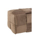 Poef 3-zit textiel/hout bruin-Poefs-J-Line