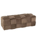 Poef 3-zit textiel/hout bruin-Poefs-J-Line