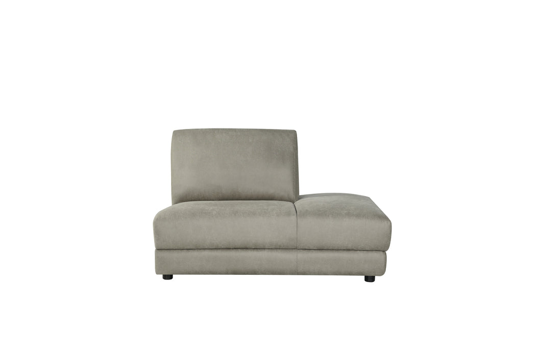 Poef Bank Tivoli Taupe Kunstleder Ottomane Rechts 135x102x83 cm-Poefs-LABEL51