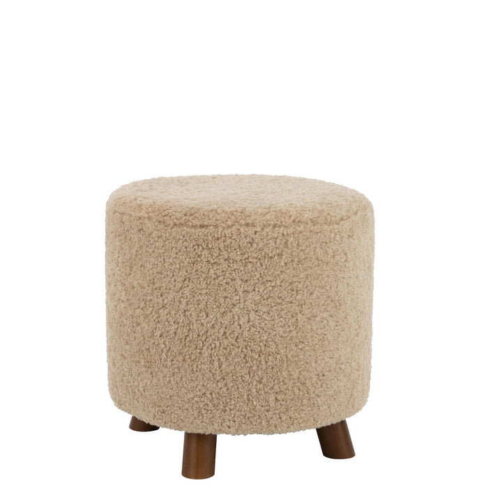 Poef Beige Polyester Schaap 42 cm-Poefen-J-Line