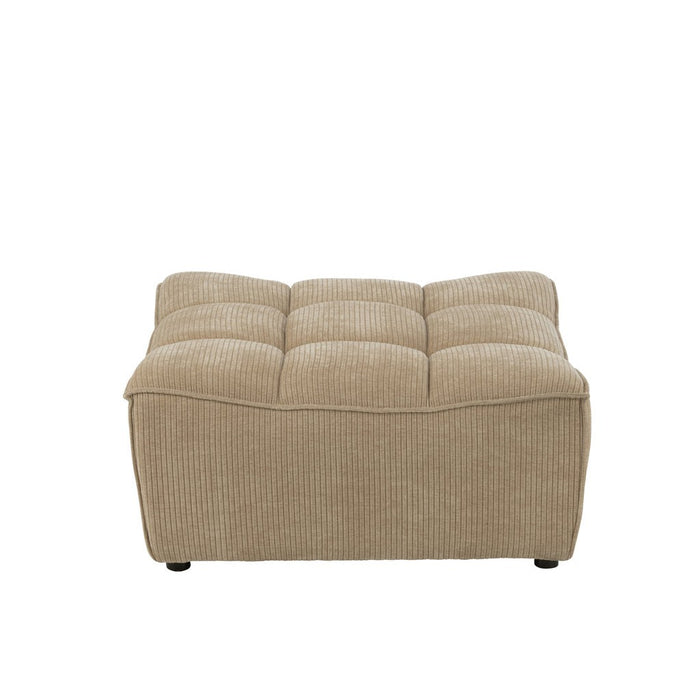 Poef Beige Populierenhout Ottoman 92 cm-Poefen-J-Line
