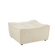 Poef Beige Stof Populierenhout Ottoman 92 cm 92x84x44 cm-Poefs-J-Line