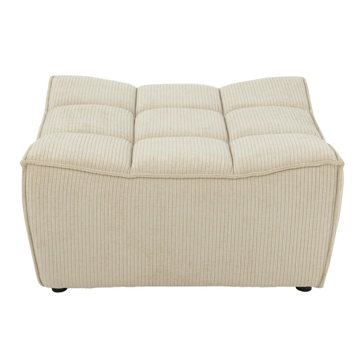 Poef Beige Stof Populierenhout Ottoman 92 cm 92x84x44 cm-Poefs-J-Line