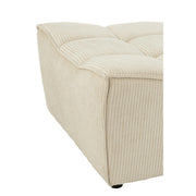Poef Beige Stof Populierenhout Ottoman 92 cm 92x84x44 cm-Poefs-J-Line