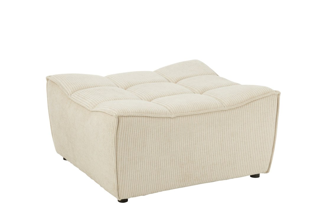 Poef Beige Stof Populierenhout Ottoman 92 cm-Poefen-J-Line