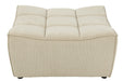 Poef Beige Stof Populierenhout Ottoman 92 cm-Poefen-J-Line