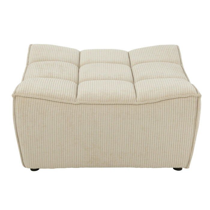 Poef Beige Stof Populierenhout Ottoman 92 cm-Poefen-J-Line