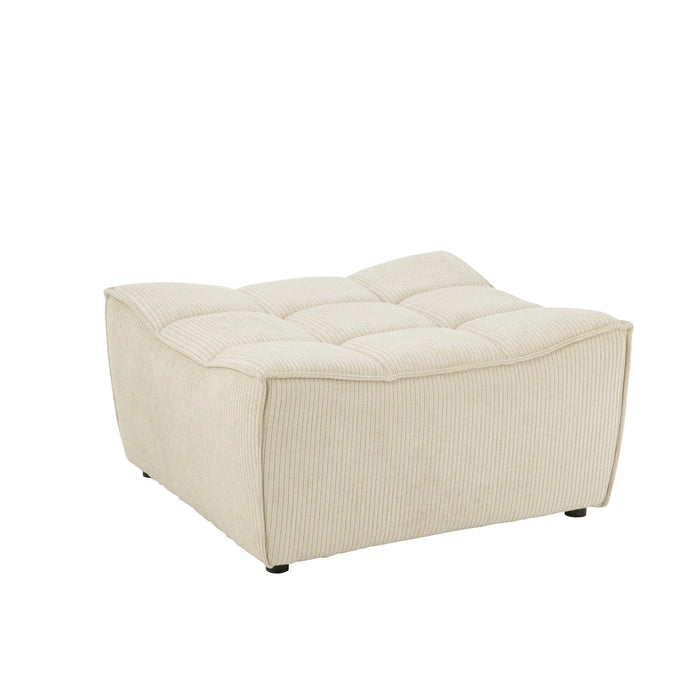 Poef Beige Stof Populierenhout Ottoman 92 cm-Poefs-J-Line