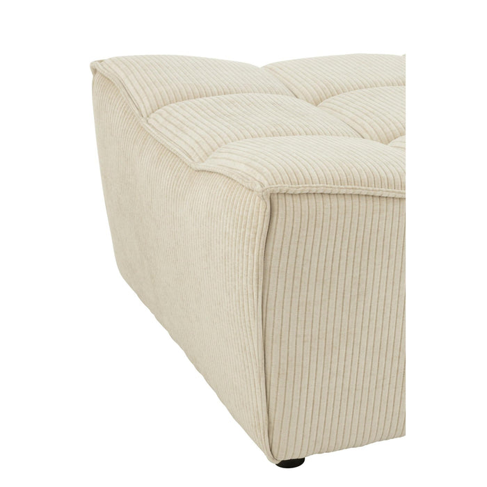 Poef Beige Stof Populierenhout Ottoman 92 cm-Poefs-J-Line